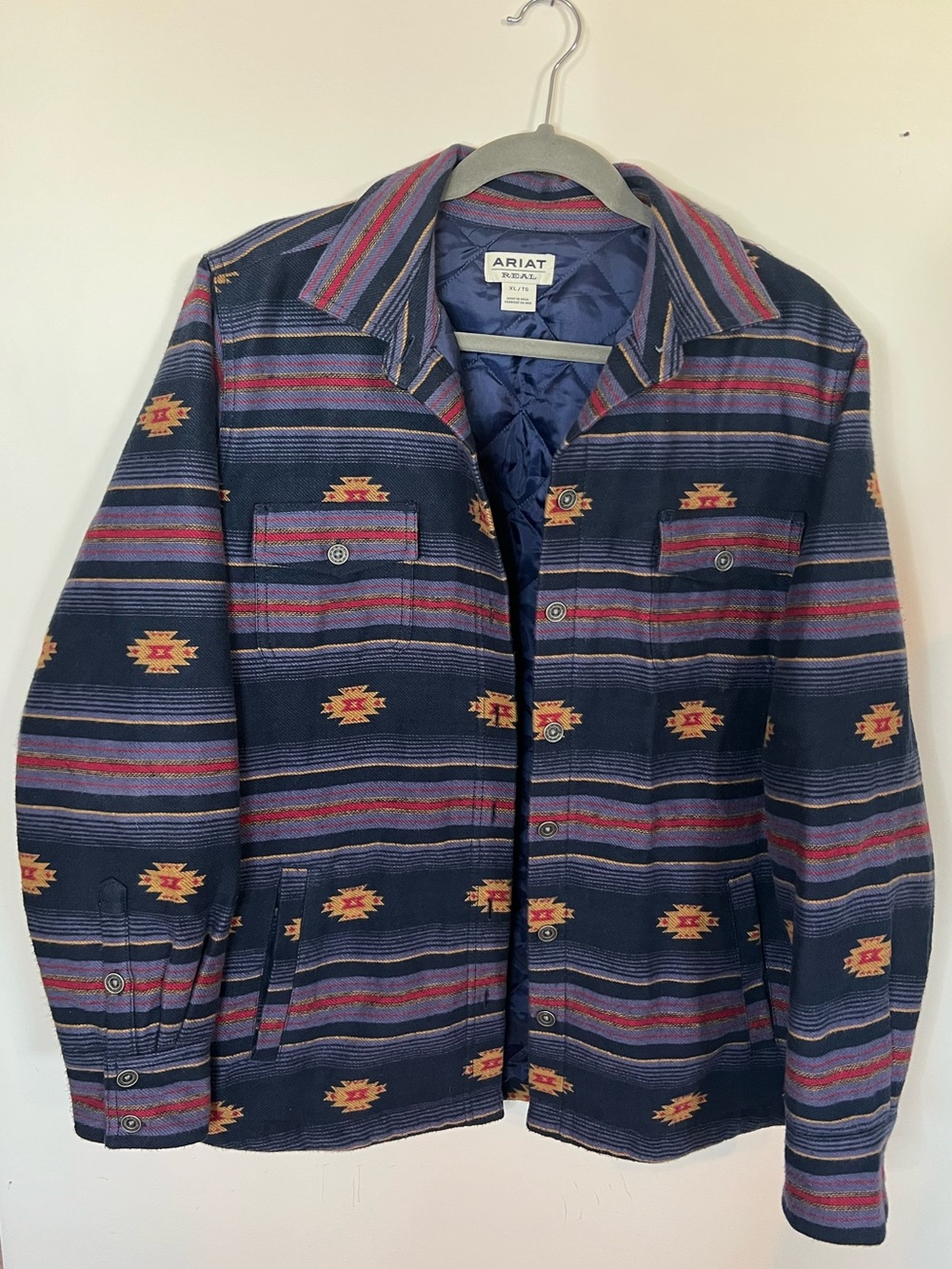 Ariat Navy Southwestern Shacket | XL - Picture 2 of 7